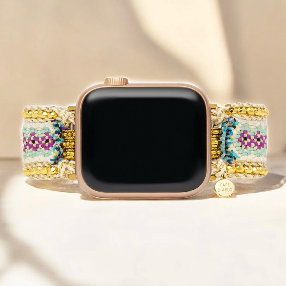 NWT Cape Diablo Golden Flower Apple Watch Strap - Picture 2 of 8